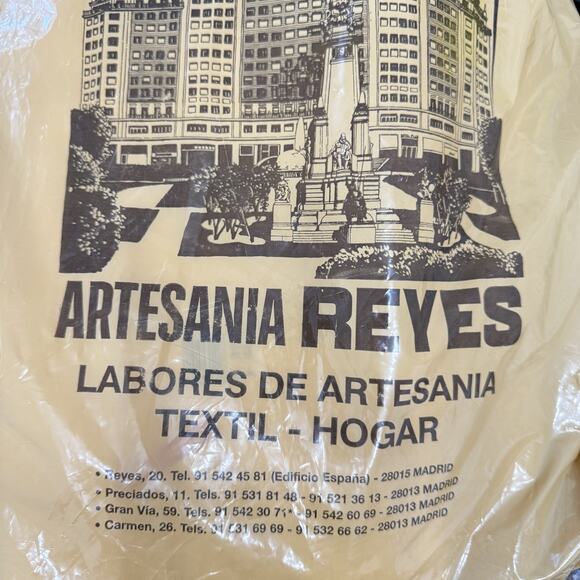Vintage Artesania Reyes Tablecloth Set Cream Embroidered Floral Handmade Spain - Picture 13 of 14